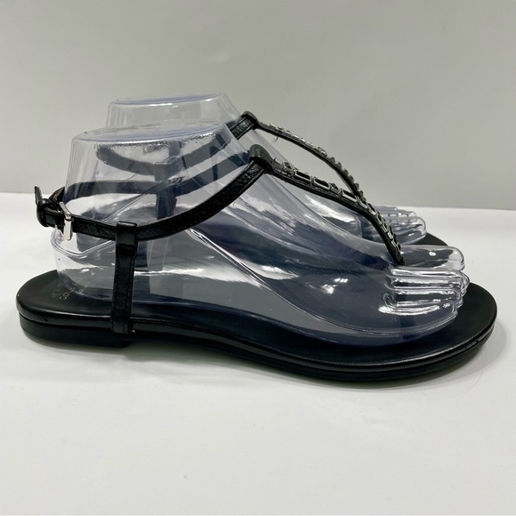 Cole Haan Grand Os Black Tstrap Sandals Size 7.5 - Picture 3 of 13